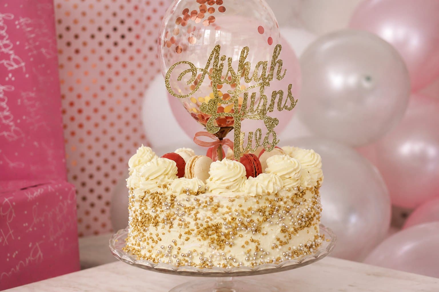Styled custom birthday cake from Delicious Corner
